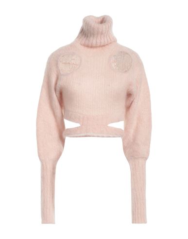 Andreädamo Andreādamo Woman Turtleneck Blush Size M Mohair Wool, Polyamide, Wool In Pink