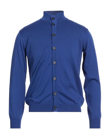 Heritage Man Cardigan Blue Size 48 Cotton In Blue
