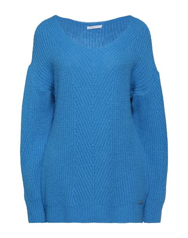 Fly Girl Woman Sweater Azure Size L Acrylic, Polyester, Wool In Blue