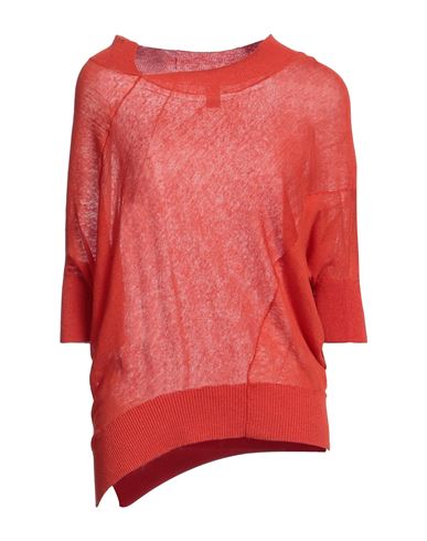 Stefanel Woman Sweater Orange Size L Linen, Polyamide