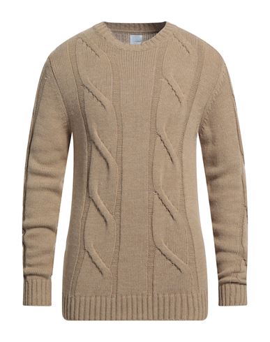 Stilosophy Man Sweater Camel Size L Acrylic, Wool, Viscose, Alpaca Wool In Beige