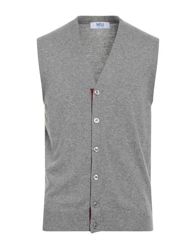 Mqj Man Cardigan Grey Size Xl Polyamide, Wool, Viscose, Cashmere