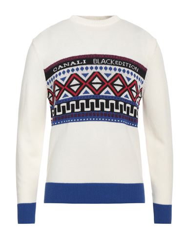 Canali Man Sweater White Size 40 Acrylic, Cotton, Viscose, Wool, Polyamide