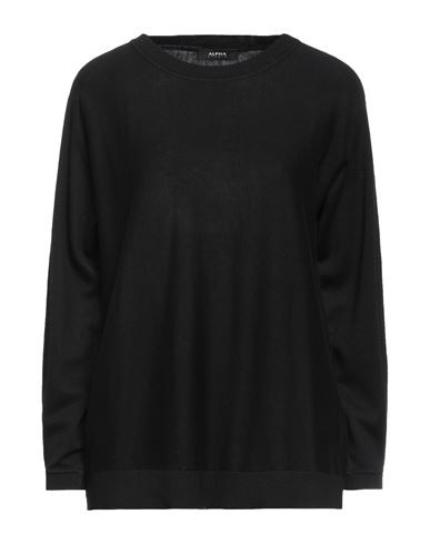 Shop Alpha Studio Woman Sweater Black Size 10 Cotton, Cashmere