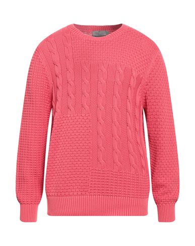 Canali Man Sweater Coral Size 46 Cotton In Red