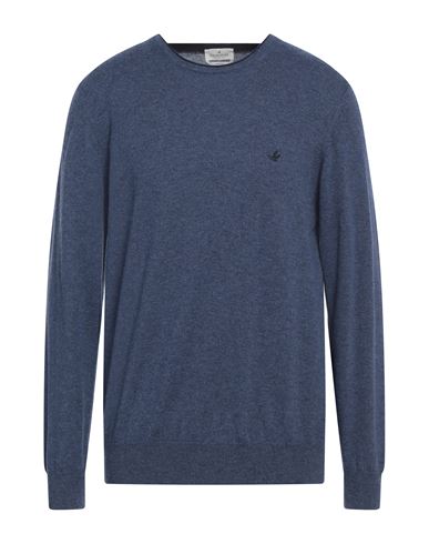 Shop Brooksfield Man Sweater Slate Blue Size 48 Virgin Wool