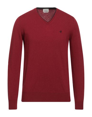 Brooksfield Man Sweater Brick Red Size 38 Virgin Wool