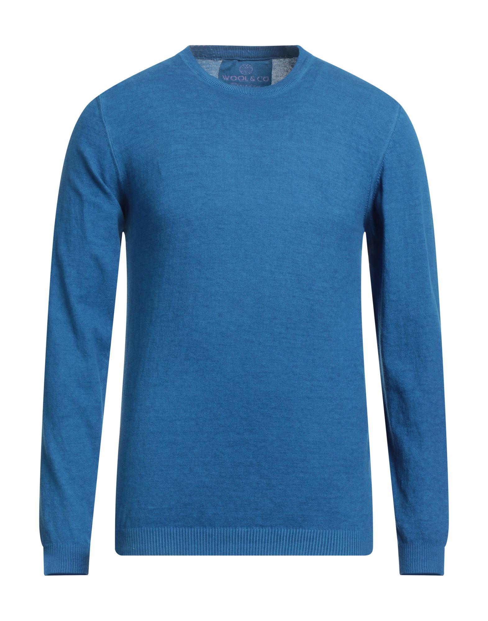 Wool & Co Man Sweater Azure Size S Cotton In Blue