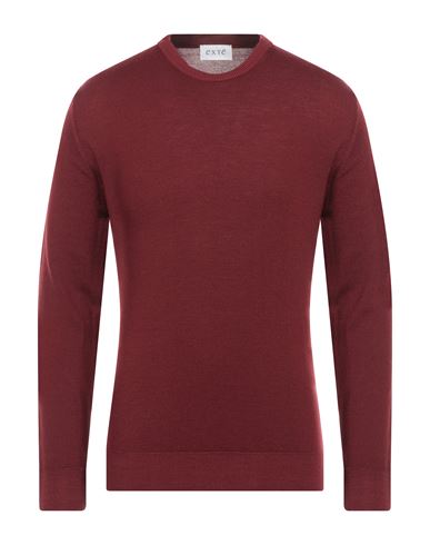 Exte Man Sweater Burgundy Size M Merino Wool In Red