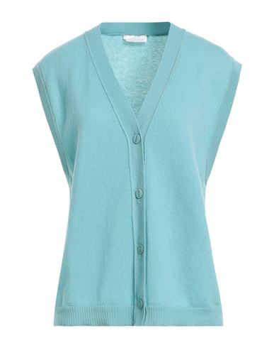 Bruno Manetti Woman Cardigan Turquoise Size 6 Cashmere In Blue