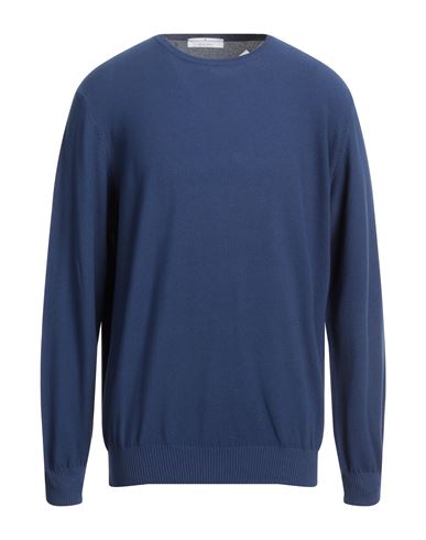 Filippo De Laurentiis Man Sweater Blue Size 46 Cotton