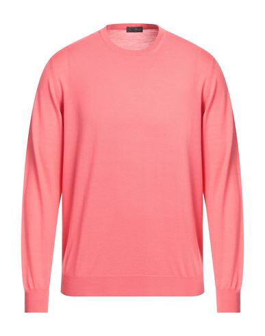 Shop Drumohr Man Sweater Coral Size 42 Merino Wool In Red