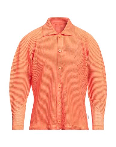 Issey Miyake Homme Plissé By Man Cardigan Orange Size 3 Polyester