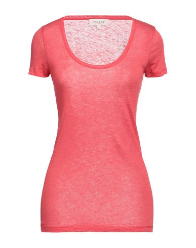 Paul & Joe Woman T-shirt Coral Size 4 Linen In Red
