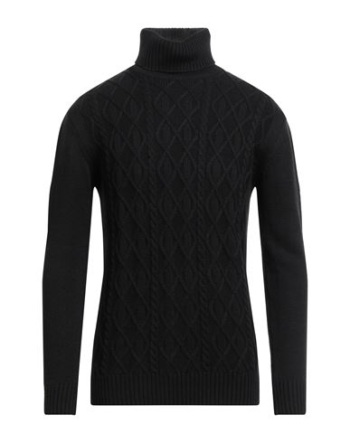 Siviglia Man Turtleneck Black Size Xl Wool, Acrylic