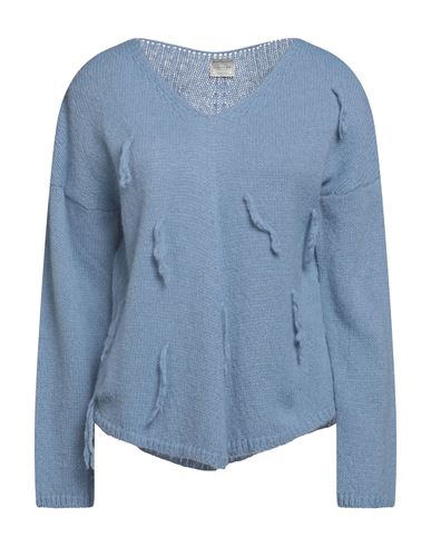 No-nà Woman Sweater Pastel Blue Size M Nylon, Acrylic, Wool
