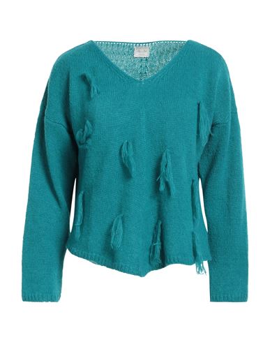 No-nà Woman Sweater Turquoise Size M Nylon, Acrylic, Wool In Blue