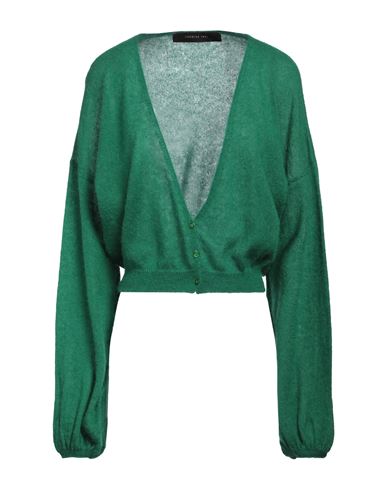 FEDERICA TOSI FEDERICA TOSI WOMAN CARDIGAN GREEN SIZE 6 MOHAIR WOOL, ALPACA WOOL, POLYAMIDE 