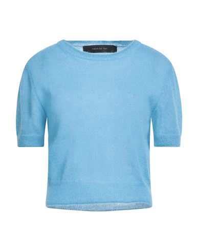 Federica Tosi Woman Sweater Azure Size 6 Mohair Wool, Alpaca Wool, Polyamide In Blue