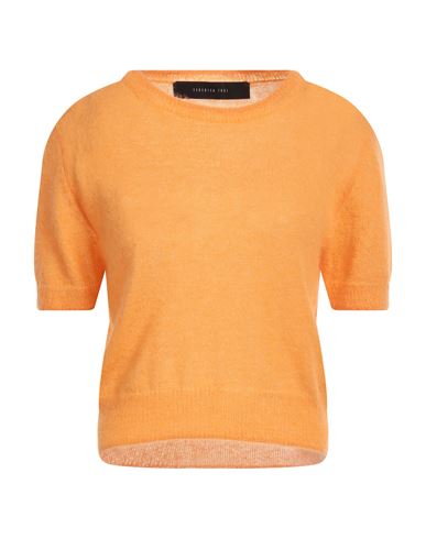 Federica Tosi Woman Sweater Orange Size 6 Mohair Wool, Alpaca Wool, Polyamide