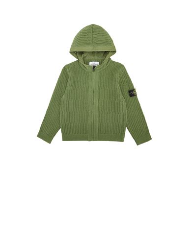 STONE ISLAND KIDS 512A2 RAW COTTON + 80% REGENERATED NYLON AND 20% COTTON Sweater Man Bottle Green EUR 320