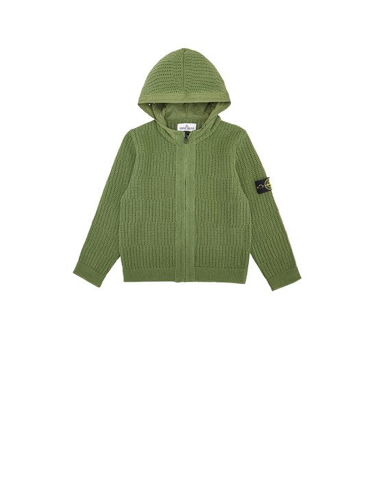 Sweater Man 512A2 RAW COTTON + 80% REGENERATED NYLON AND 20% COTTON Front STONE ISLAND KIDS