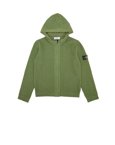 STONE ISLAND JUNIOR 512A2 RAW COTTON + 80% REGENERATED NYLON AND 20% COTTON Sweater Man Bottle Green EUR 350