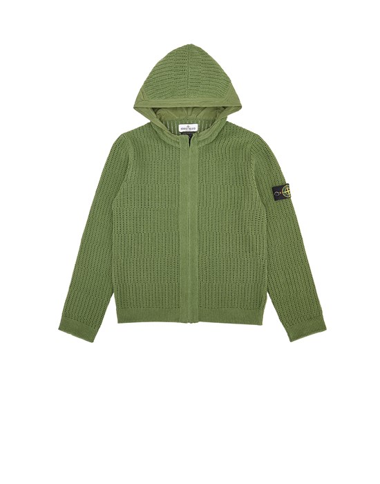 Sweater Man 512A2 RAW COTTON + 80% REGENERATED NYLON AND 20% COTTON Front STONE ISLAND JUNIOR