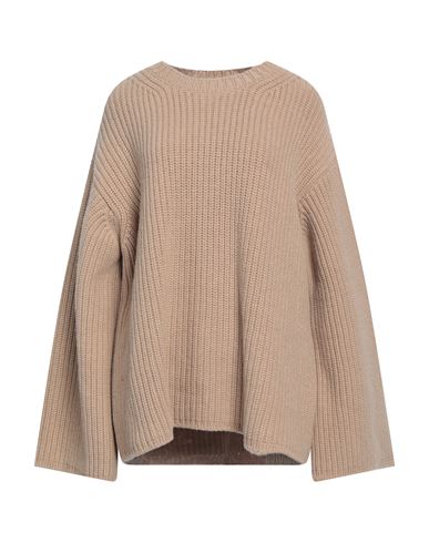 Shop Nanushka Woman Sweater Camel Size L Merino Wool, Cashmere In Beige