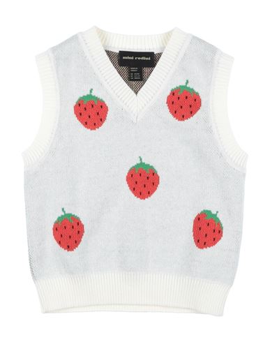 Mini Rodini Girls Offwhite Kids Strawberries V-neck Cotton-knit Vest 18 Months-11 Years In White