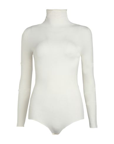 Twinset Woman Turtleneck Cream Size M Viscose, Polyester In White
