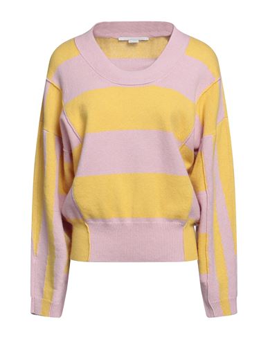 Stella Mccartney Striped Cashmere And Wool Sweater In Pink
