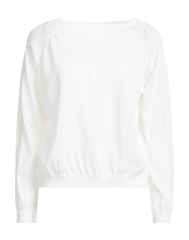 Momoní Woman Sweater Ivory Size L Cotton, Linen, Polyamide In White
