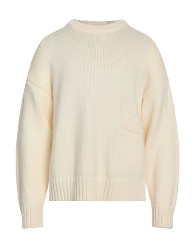 Pt Torino Man Sweater Cream Size 42 Virgin Wool In White