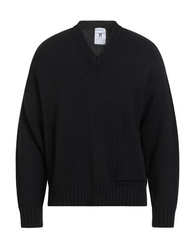 Pt Torino Man Sweater Black Size 38 Virgin Wool In Black