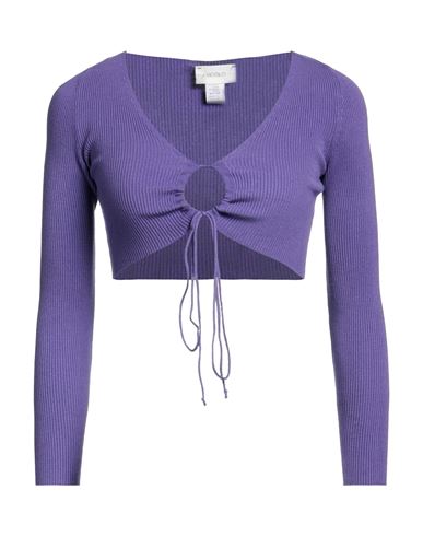 VICOLO VICOLO WOMAN WRAP CARDIGANS PURPLE SIZE ONESIZE VISCOSE, POLYESTER