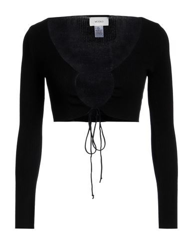 Vicolo Woman Wrap Cardigans Black Size Onesize Viscose, Polyester