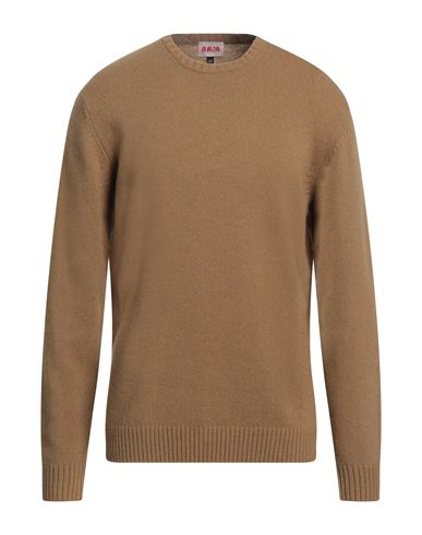 Berna Man Sweater Camel Size Xxl Wool, Nylon In Beige