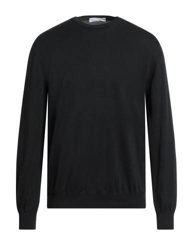 Filippo De Laurentiis Man Sweater Black Size 36 Super 140s Wool, Silk, Cashmere In Black