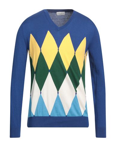 Ballantyne Man Sweater Blue Size 44 Cotton, Cashmere