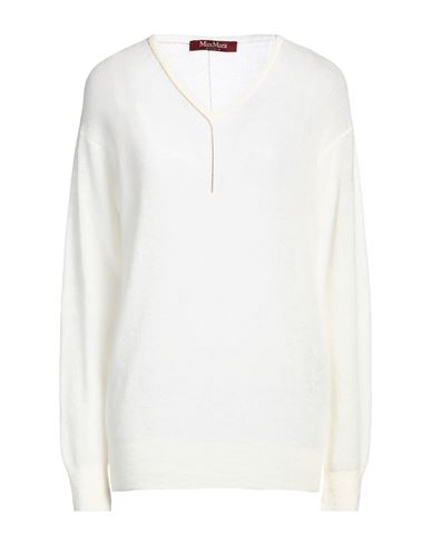 Max Mara Studio Woman Sweater Cream Size L Polyamide, Mohair Wool, Wool In White