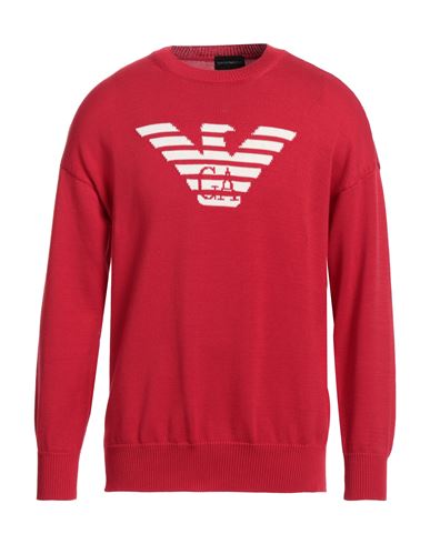Shop Emporio Armani Man Sweater Red Size M Cotton