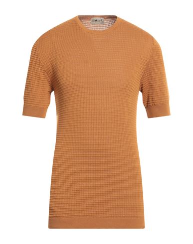 Irish Crone Man Sweater Mustard Size S Cotton In Yellow