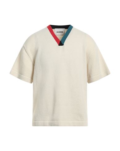 Jil Sander Man Sweater Ivory Size 36 Wool, Cotton In White | ModeSens