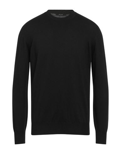 Alpha Studio Man Sweater Black Size 46 Cotton, Cashmere