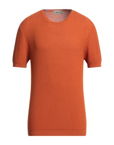 Irish Crone Man Sweater Orange Size S Cotton