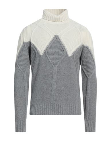 Grey Daniele Alessandrini Man Turtleneck Cream Size 44 Wool, Polyamide In White