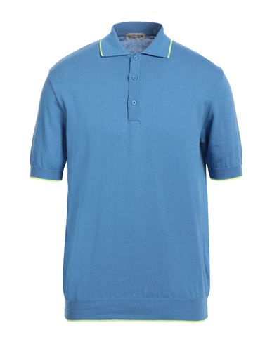 Shop Daniele Alessandrini Homme Man Sweater Azure Size 44 Cotton, Acrylic In Blue