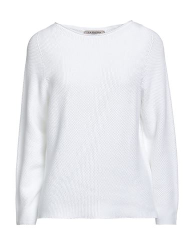 La Fileria Woman Sweater White Size 8 Cotton