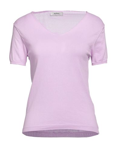 Alpha Studio Woman Sweater Lilac Size M Cotton In Purple
